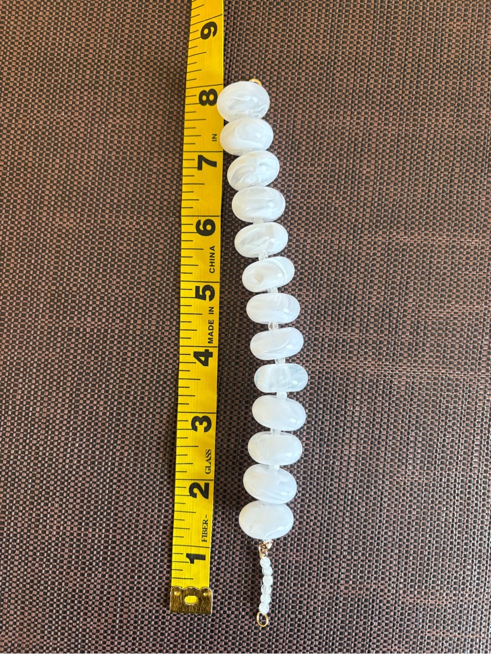 New! Cloud Dancer White Bead Resin Statement Bracelet - Women’s Jewelry - Picture 8 of 12